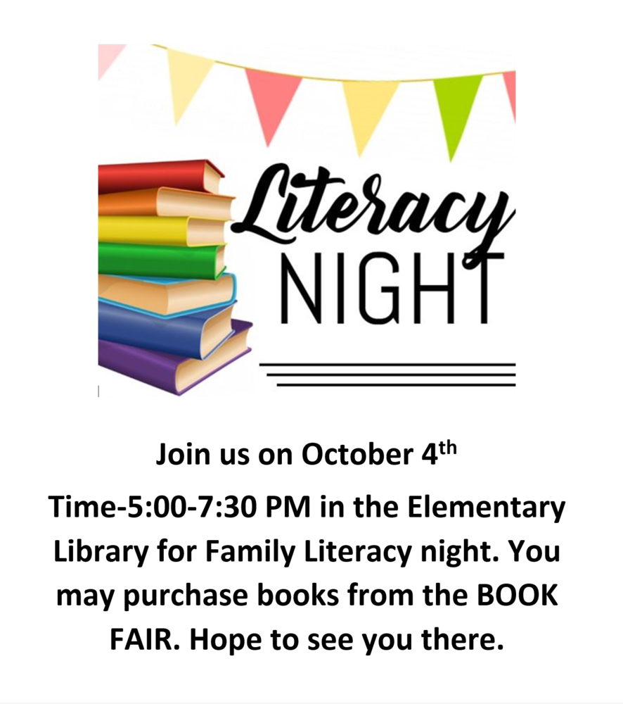 Book Fair Family Literacy Night October 4th