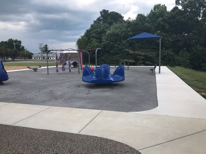 Playground sidewalks complete