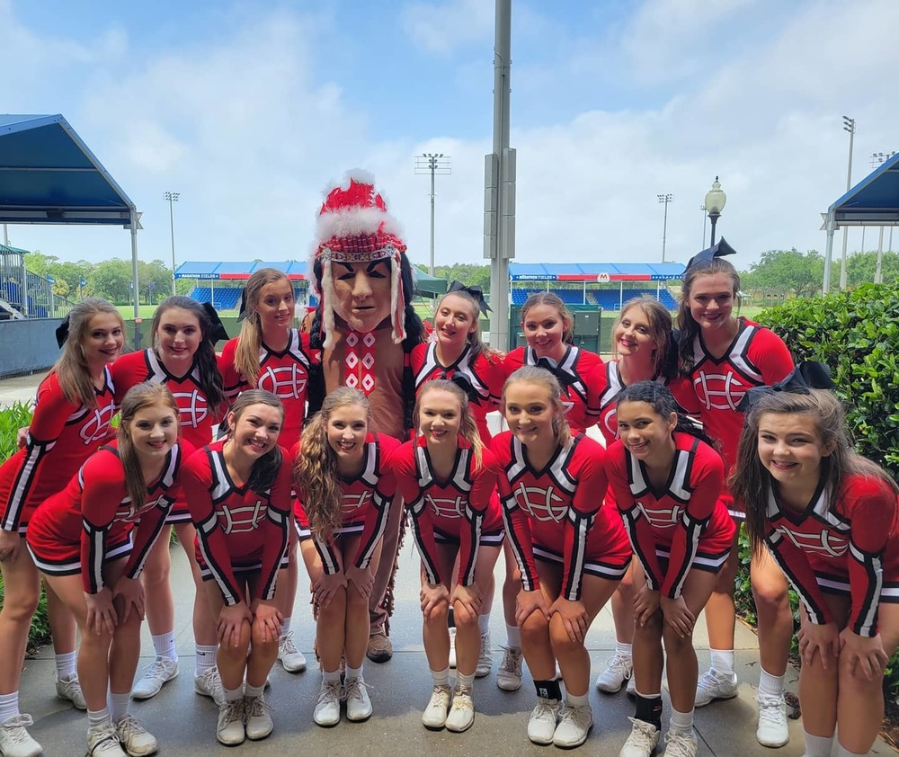 Varsity cheerleaders at Nationals in Orlando placing 3rd in the Nation in Gameday competition and 5th in the Nation in Traditional Routine