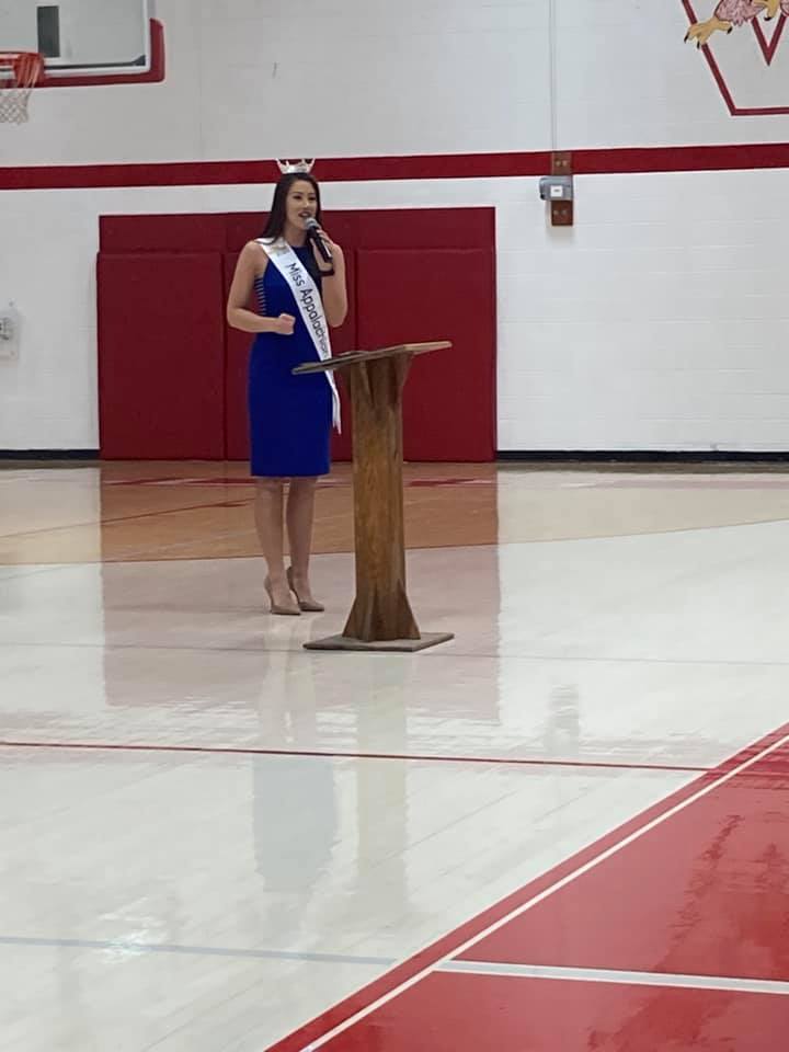 Madison Neal, Miss Appalachian Valley speaking to our girls