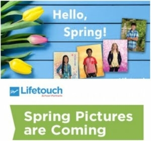 Lifetouch logo with tulips reminding of spring pictures coming.