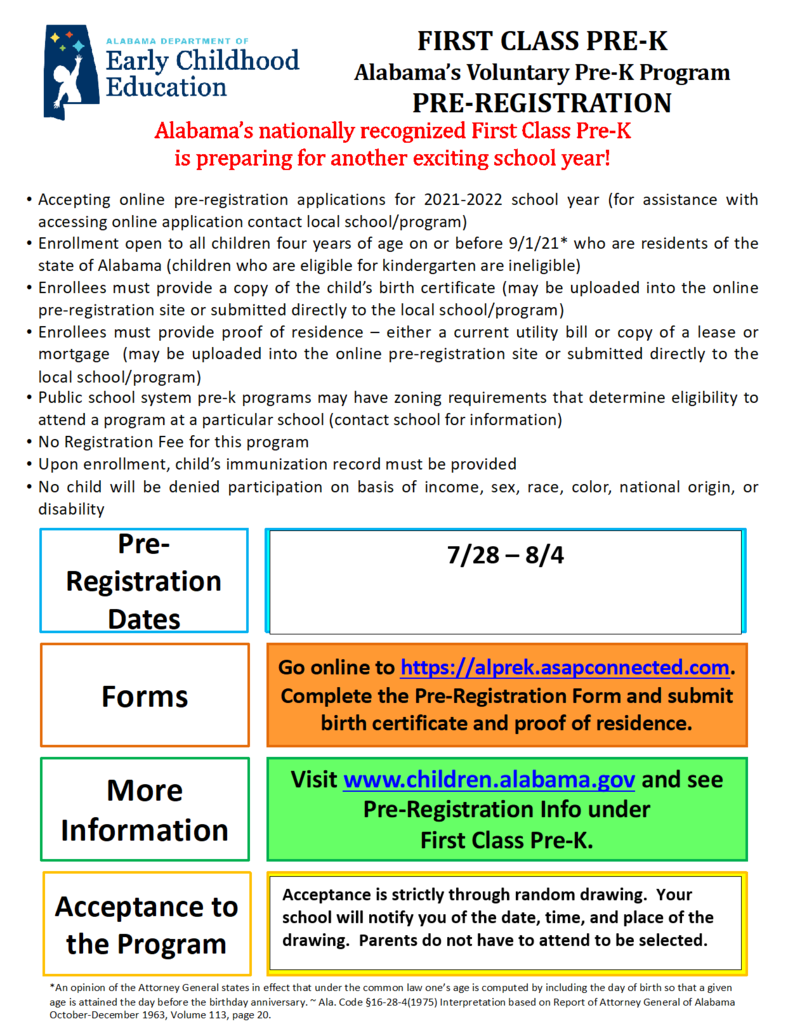 Pre-K Information GHP