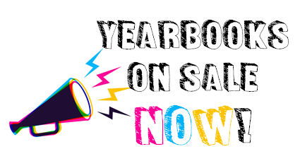 Banner stating yearbooks are on sale