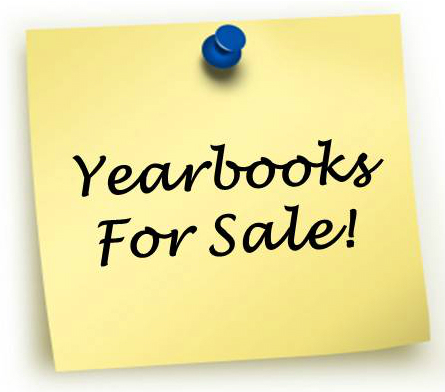 yellow sticky note stating yearbooks for sale