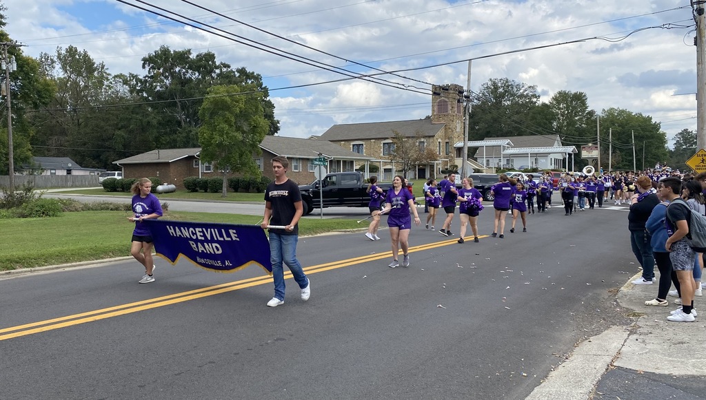 HHS Band marches in the Homecoming Parade.