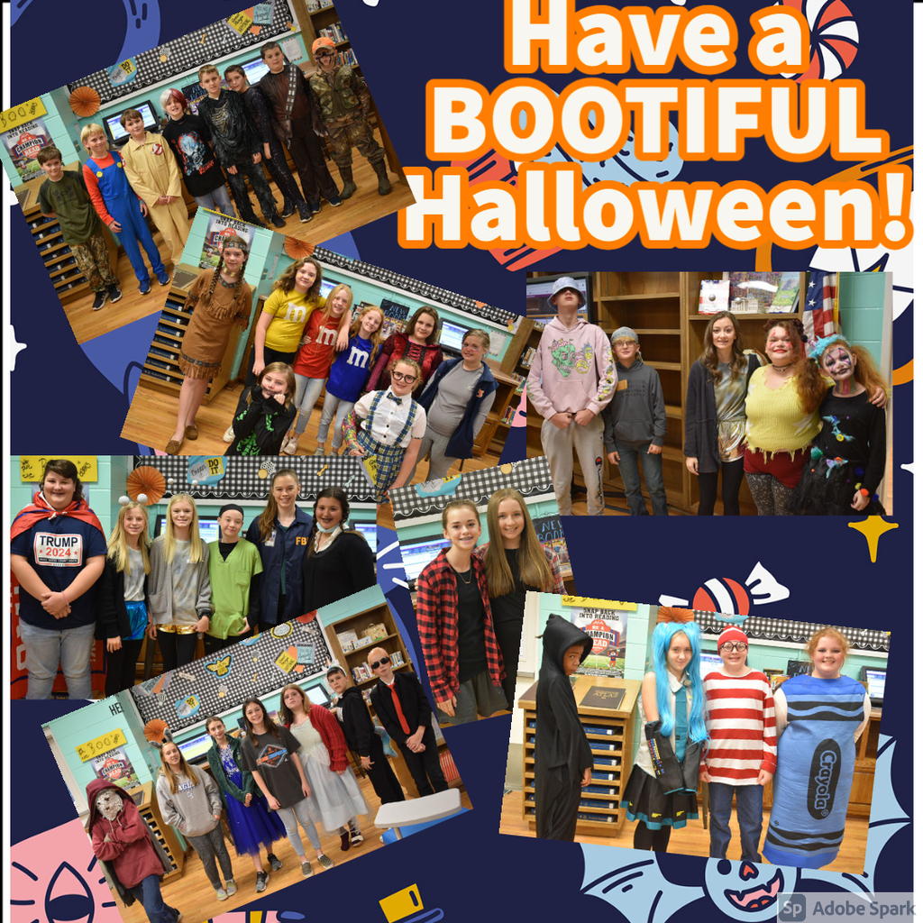 Middle School students dressed up for Halloween