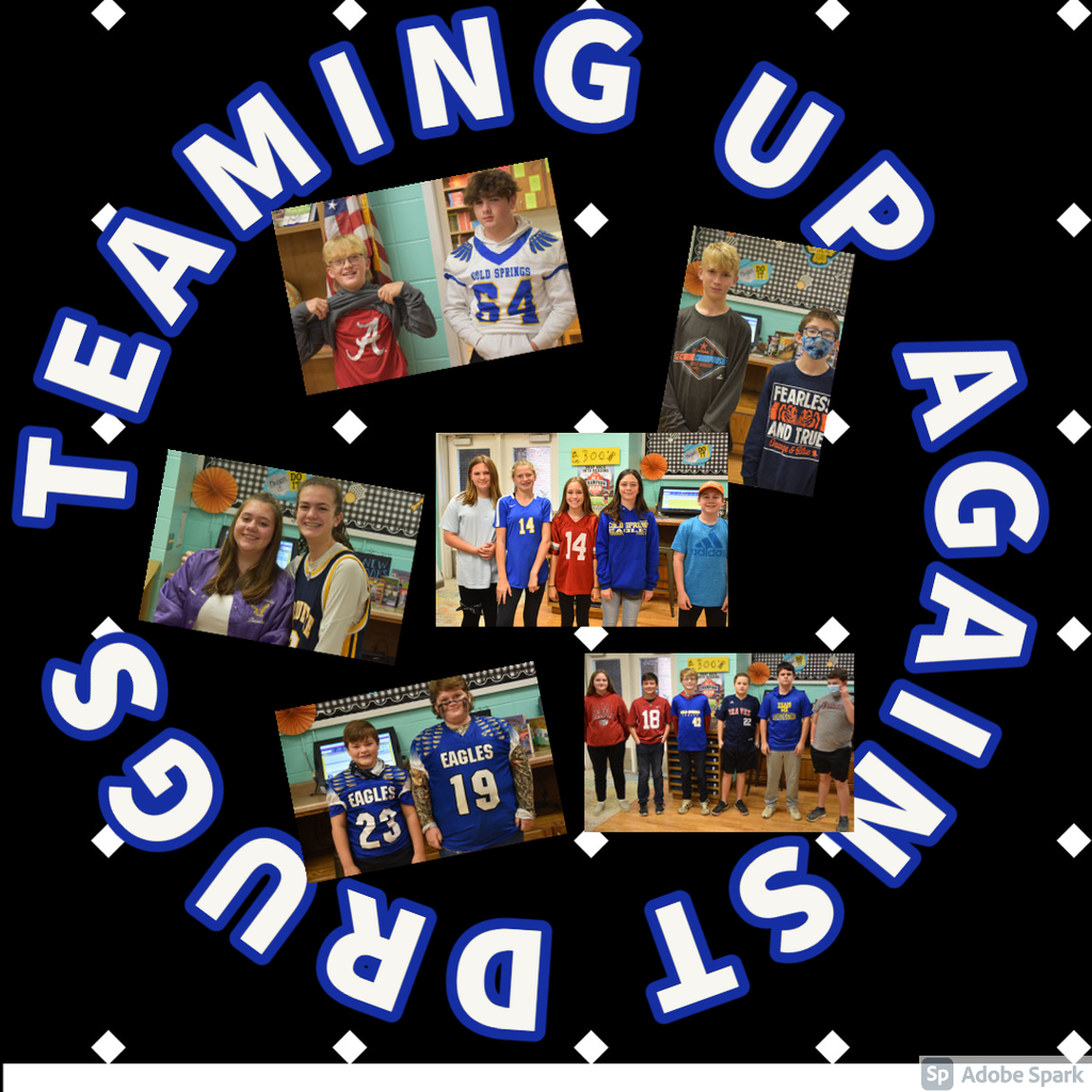 Middle school students in team shirts