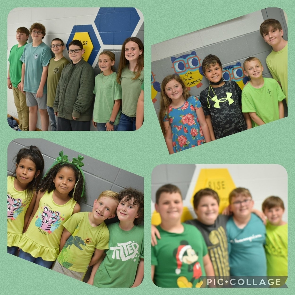 students wearing green