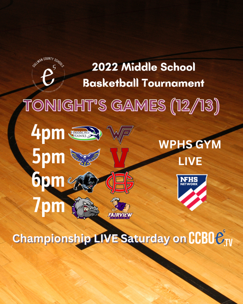 Middle School County Tournament Games 12/13/22