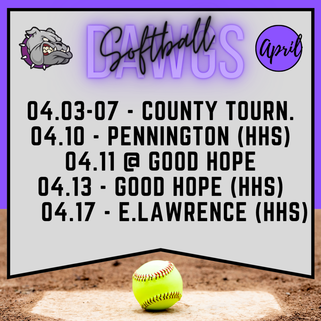 HHS Softball April Schedule