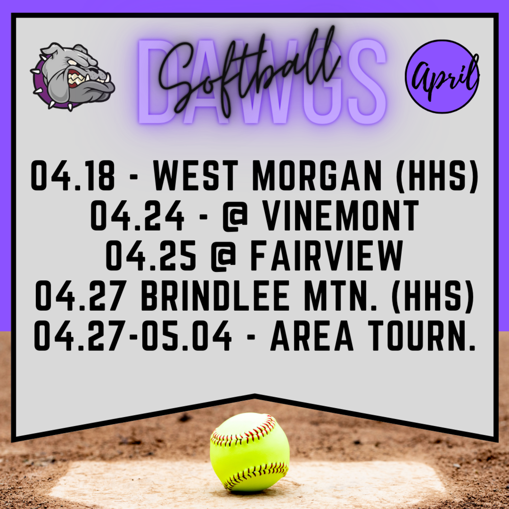HHS Softball April Schedule Part 2